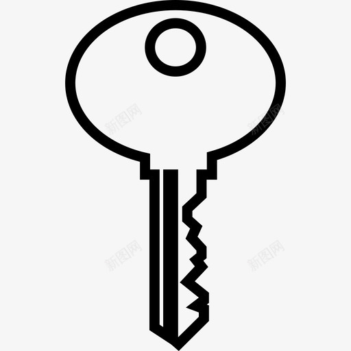 椭圆形钥匙轮廓工具和器具钥匙图标svg_新图网 https://ixintu.com 工具和器具 椭圆形钥匙轮廓 钥匙