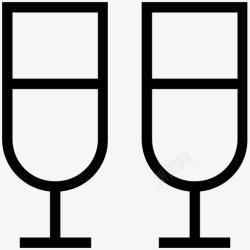 敬酒杯敬酒杯爱情和浪漫线图标高清图片