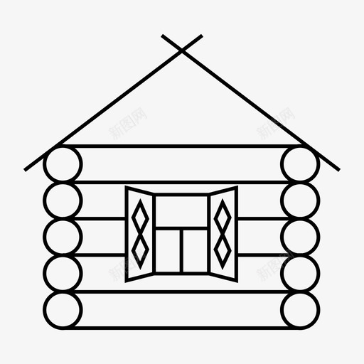 木屋营房建筑图标svg_新图网 https://ixintu.com 俄罗斯木屋 家 小屋 建筑 房子 木头 木屋 欢迎来到俄罗斯 营房