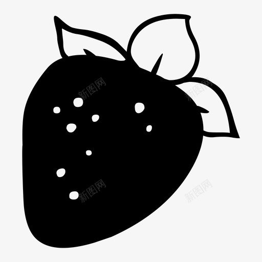 草莓食品水果图标svg_新图网 https://ixintu.com 展示品 材料 水果 物品 草莓 零食 食品