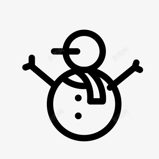 雪人寒冷有趣图标svg_新图网 https://ixintu.com 冬天 围巾 寒冷 有趣 雪人 雪球
