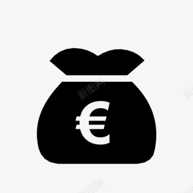欧元包邮袋货币图标图标