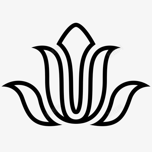 莲花装饰花图标svg_新图网 https://ixintu.com 和平 和谐 植物 瑜伽 自然 花 莲花 装饰