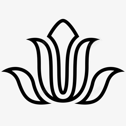 莲花装饰花图标svg_新图网 https://ixintu.com 和平 和谐 植物 瑜伽 自然 花 莲花 装饰