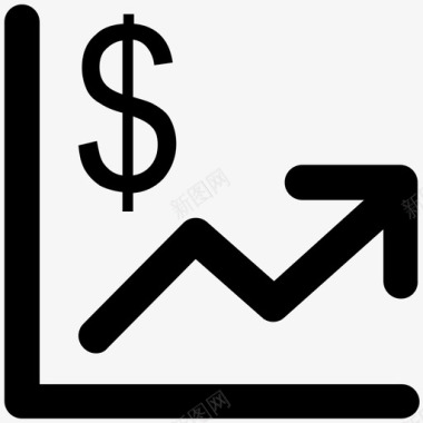 货币值业务粗体线图标图标