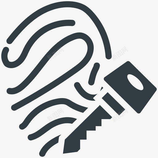 指纹钥匙安全酷标图标svg_新图网 https://ixintu.com 安全酷矢量图标 指纹钥匙