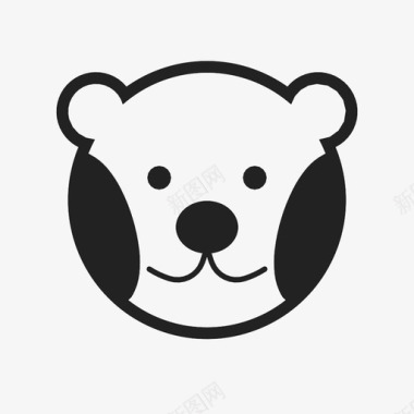 熊动物毛皮图标图标