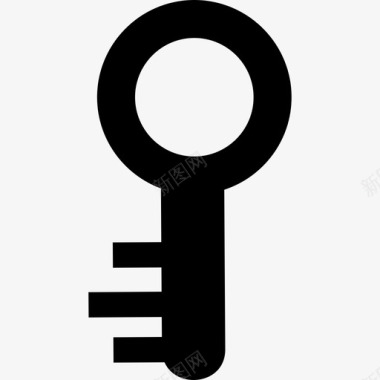 圆形小钥匙形状安全钥匙图标图标