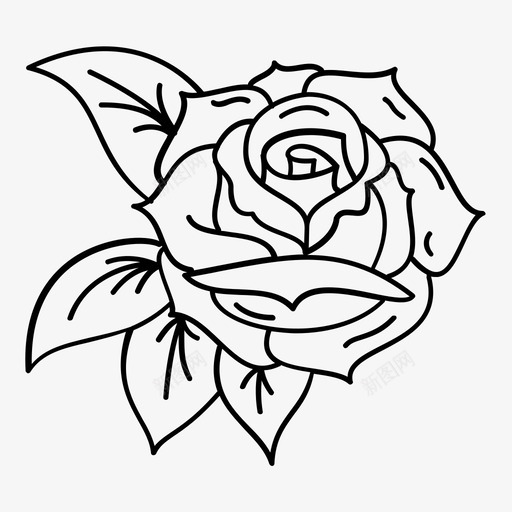 玫瑰美丽花朵图标svg_新图网 https://ixintu.com 刺 岩石纹身 气味 玫瑰 纹身 美丽 花朵 花瓣