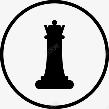 女王战斗象棋图标图标