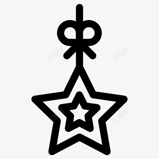 圣诞饰品圣诞树星星图标svg_新图网 https://ixintu.com 假日 冬天 圣诞树 圣诞玩具 圣诞节和新年 圣诞饰品 挂件 新年 星星 礼物