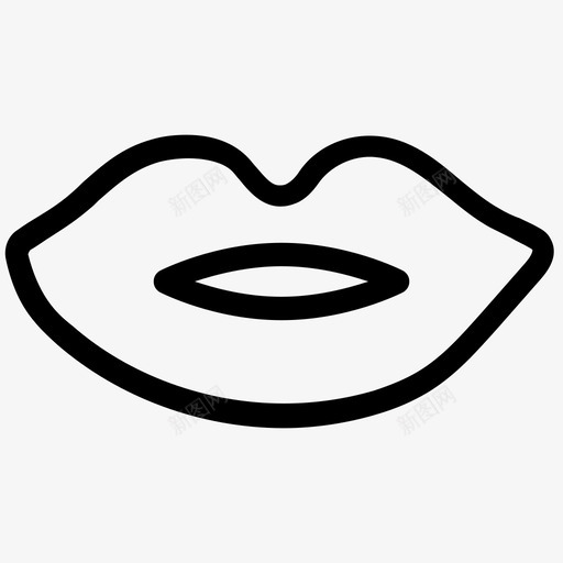 嘴唇爱情和浪漫线图标svg_新图网 https://ixintu.com 嘴唇 爱情和浪漫线图标