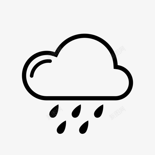 雨雨季天气图标svg_新图网 https://ixintu.com 云 井雨 天气 天空 好雨 平均雨 细雨 雨 雨季