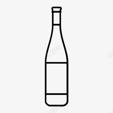 酒瓶白葡萄酒上菜图标图标