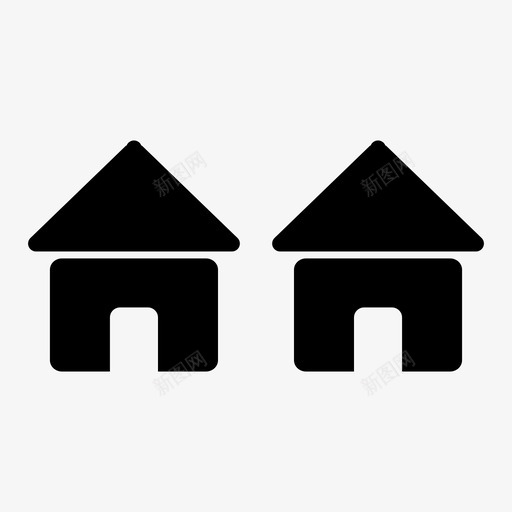 房屋屋顶住宅图标svg_新图网 https://ixintu.com 住宅 住房 公寓 复式公寓 屋顶 建筑 房屋