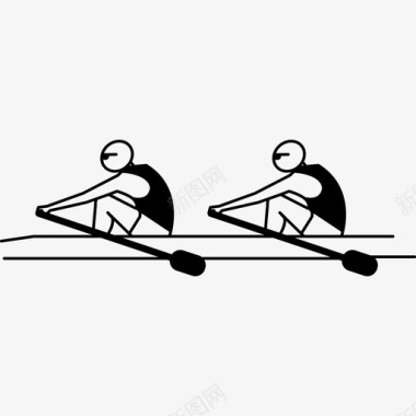 双人划船表演划船图标图标