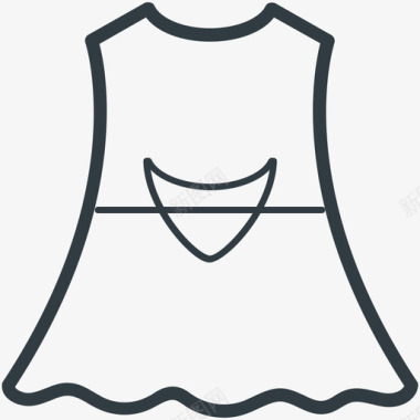 女性服饰时尚和服装线图标图标