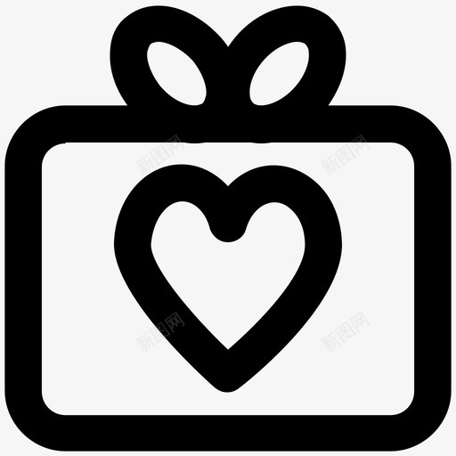 礼物爱情和浪漫大胆的线图标svg_新图网 https://ixintu.com 爱情和浪漫大胆的线图标 礼物