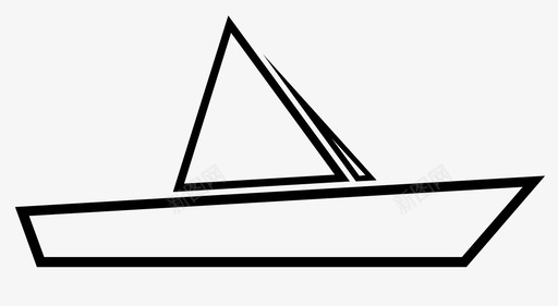 纸船帆折纸图标图标