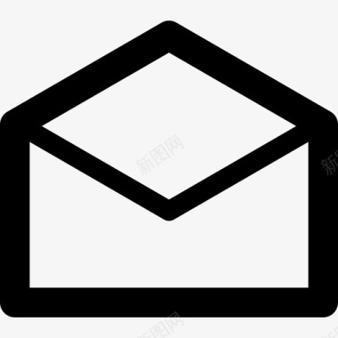 信封背面轮廓打开电子邮件界面符号基本要素图标图标