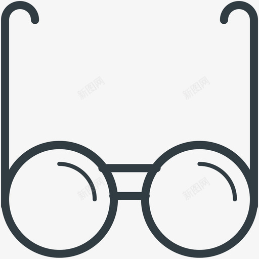 眼镜时尚和服装线图标svg_新图网 https://ixintu.com 时尚和服装矢量线图标 眼镜