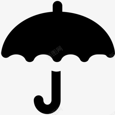 雨伞购物大胆的实体图标图标