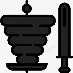烤肉黑白烤肉串黑白空盒子图标高清图片