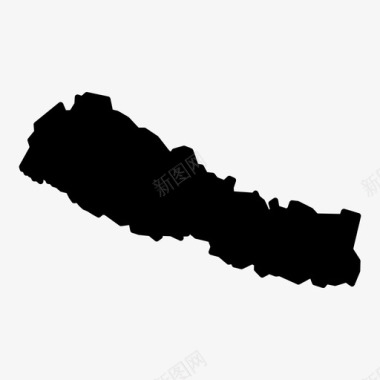 尼泊尔地图喜马拉雅山世界地图图标图标