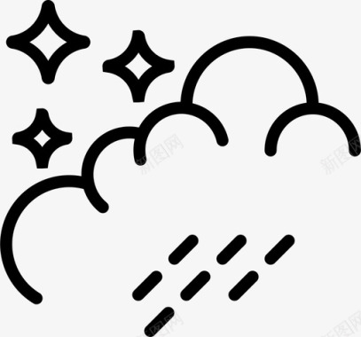 夜雨史密克的天气轮廓图标图标