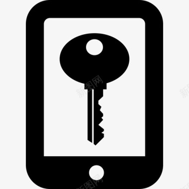 手机屏幕上的钥匙安全钥匙图标图标
