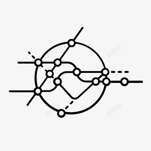 地铁地图草图方案图标svg_新图网 https://ixintu.com 图表 地铁地图 投影 方案 物流 草图 计划 路线 车站 轮廓