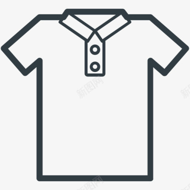 球员衬衫时尚和服装线图标图标