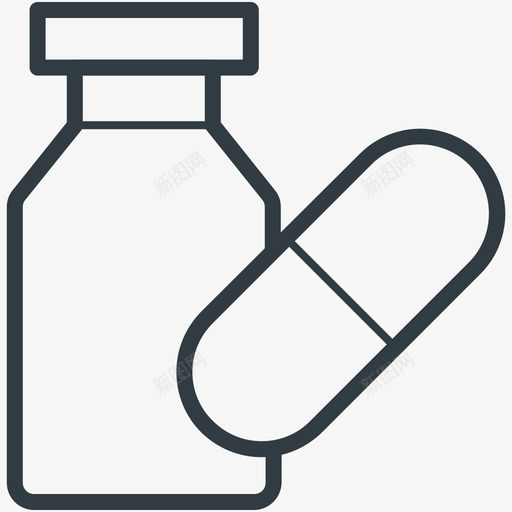 药品罐医疗和健康向量线图标svg_新图网 https://ixintu.com 医疗和健康向量线图标 药品罐