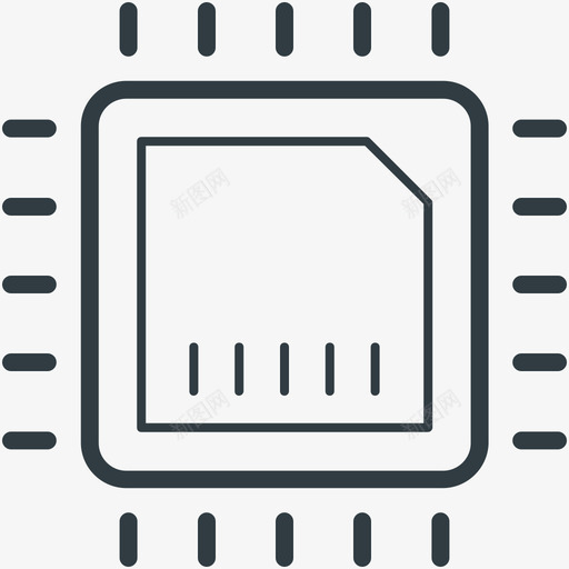 芯片向量处理器线路图标svg_新图网 https://ixintu.com 芯片向量处理器线路图标