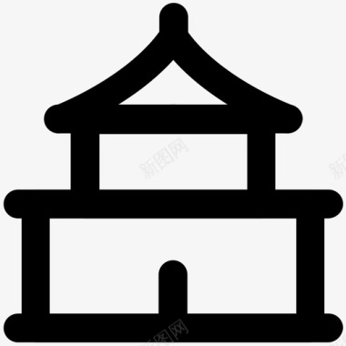寺庙亚洲佛教图标图标