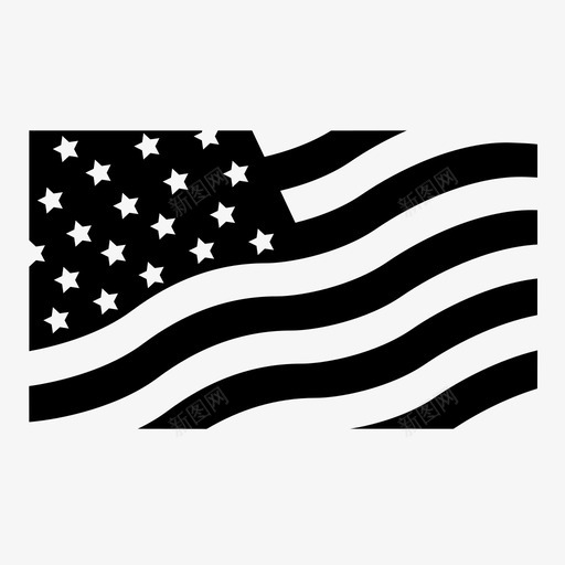 美国国旗美国符号图标svg_新图网 https://ixintu.com 星星 月亮 条纹 波浪 符号 红色 美国 美国国旗 蓝色