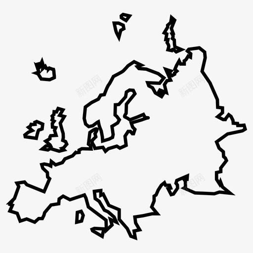 欧洲大陆国家图标svg_新图网 https://ixintu.com 世界地图 国家 国际组织 地图 地图形状 大陆 导航 欧洲 许多国家