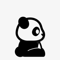 熊猫熊熊猫熊动物竹子图标高清图片
