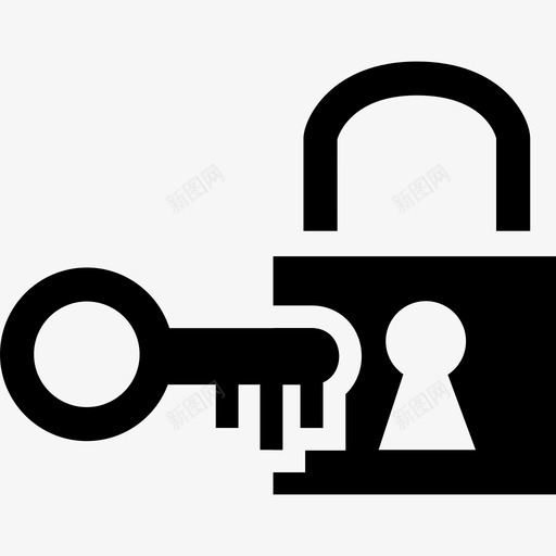 带挂锁的钥匙保安钥匙图标svg_新图网 https://ixintu.com 保安 带挂锁的钥匙 钥匙