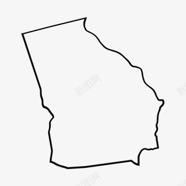 美国乔治亚州地图集图标图标