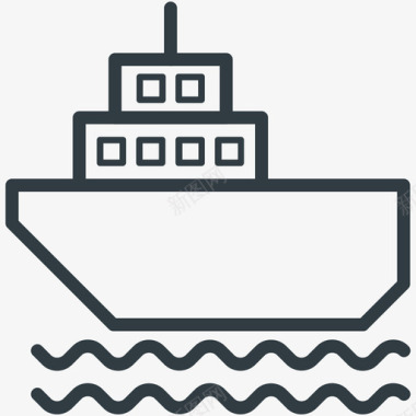 游船运输线图标图标
