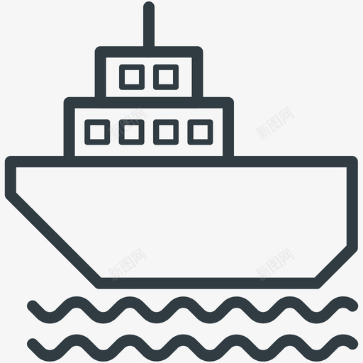 游船运输线图标svg_新图网 https://ixintu.com 游船 运输矢量线图标