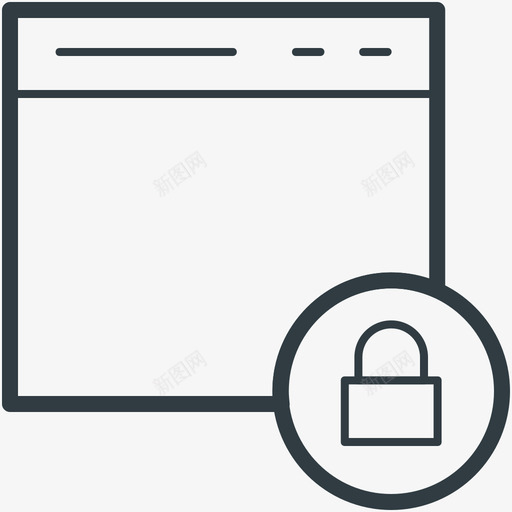 网站安全安全线图标svg_新图网 https://ixintu.com 安全矢量线图标 网站安全