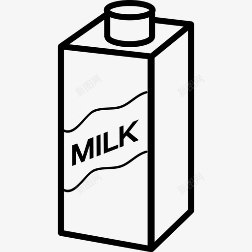 牛奶盒包装食品商店图标svg_新图网 https://ixintu.com 商店 牛奶盒包装 食品