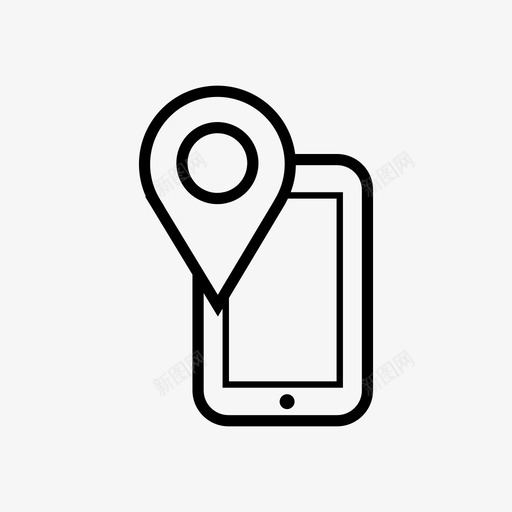 移动位置智能手机点图标svg_新图网 https://ixintu.com pin 地图 地点 多媒体设备 智能手机 点 移动位置 箭头 街道 设备