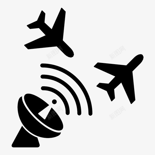 空中交通管制长线信号图标svg_新图网 https://ixintu.com 任务控制 信号 导航 无线电控制 机场 监控 空中交通管制 航空调度员 调度 长线