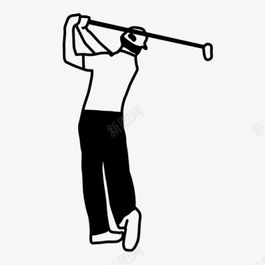 高尔夫球手运动推杆图标图标