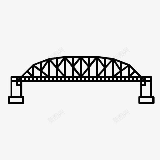 桁架桥建筑跨越图标svg_新图网 https://ixintu.com 上部结构 工业 建筑 桁架桥 河流 立交桥 跨越 运输