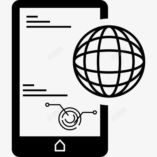 移动电话全球连接符号接口数据分析图标svg_新图网 https://ixintu.com 接口 数据分析 移动电话全球连接符号