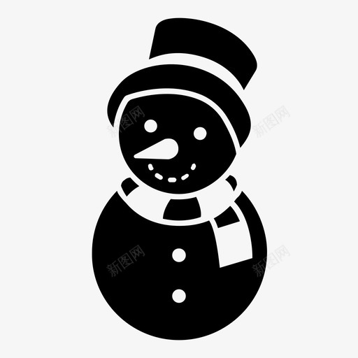 雪人冬天下雪图标svg_新图网 https://ixintu.com 下雪 冬天 圣诞节 寒冷 结冰 装饰 院子 雪人